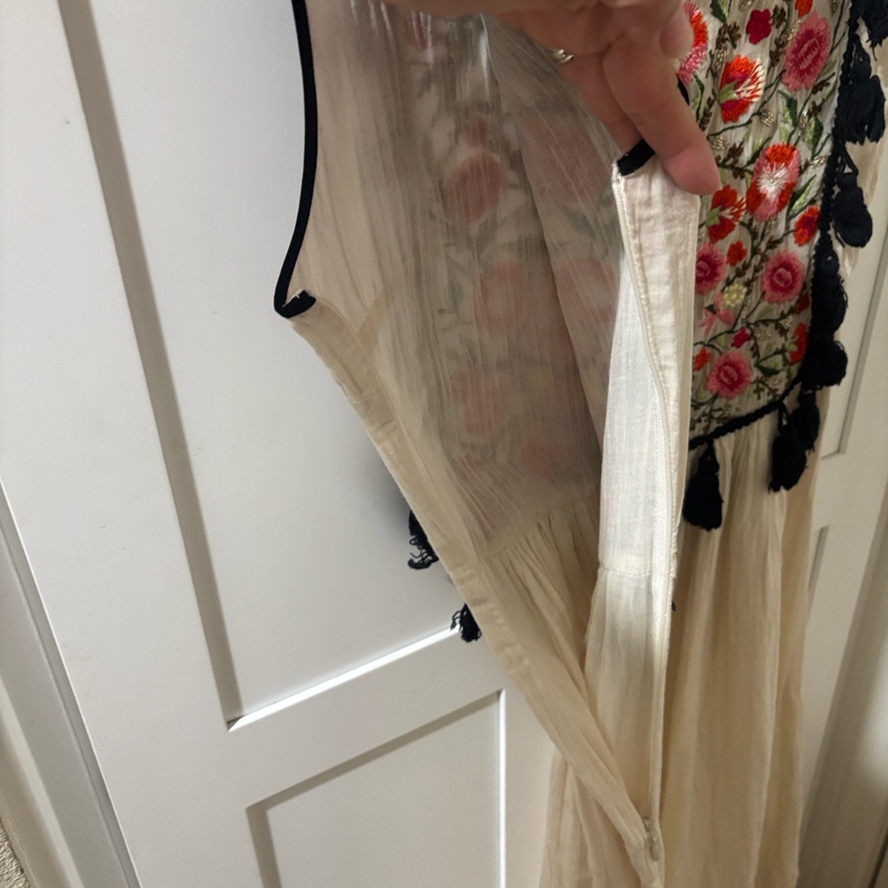 Carolina K Imogen Embroidered Tasseled Midi Dress - Picture 9 of 11